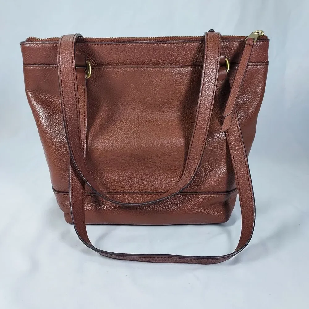 Fossil Issue No 1954 Patchwork Leather Tote Bag Multicolor Brown Shoulder Purse